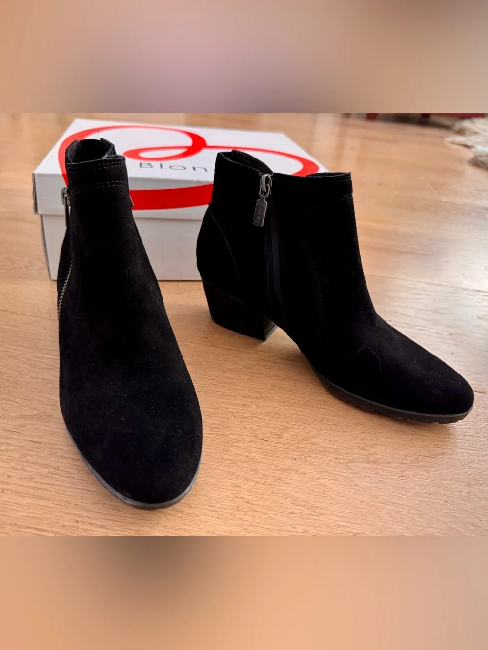 Blondo Black Suede Ankle Booties with Side Zip